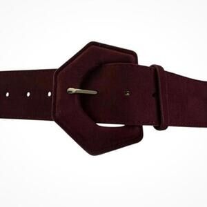 INC Wine Faux Suede 3" Belt M/L NWT